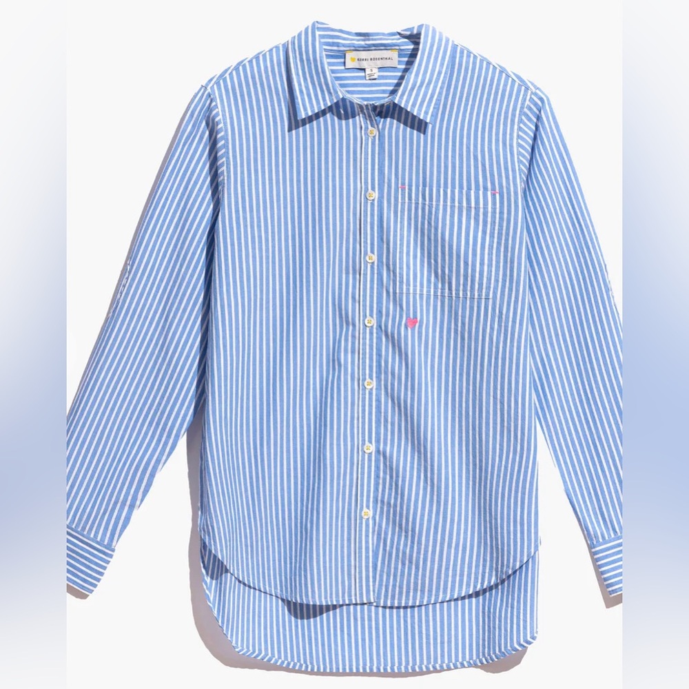 Kerri Rosenthal Mia Shirt in Blue/White Stripe